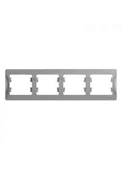 Картинка: рамка glossa gsl000304 4-пост. гориз., алюм. т.м.schneider electric в Минске