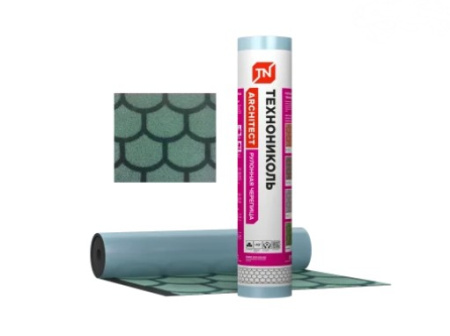 Черепица рулонная ТЕХНОНИКОЛЬ Бобровый хвост, зеленая (8 м2/рул) в Минске - изображение Изображение: черепица рулонная технониколь бобровый хвост, зеленая (8 м2/рул) в Минске