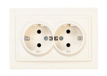 Картинка: розетка zena 2-мест. с/з кремовый т.м.el-bi в Минске