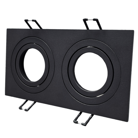 Светильник встраиваемый поворотный двойной под лампы 2* GU5.3, алюминий, 92*175мм, черный, IP20, Tru в Минске - изображение Изображение: светильник встраиваемый поворотный двойной под лампы 2* gu5.3, алюминий, 92*175мм, черный, ip20, tru в Минске