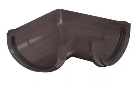 Угол желоба 90° ТН ОПТИМА, коричневый RAL 8019 в Минске - изображение Изображение: угол желоба 90° тн оптима, коричневый ral 8019 в Минске