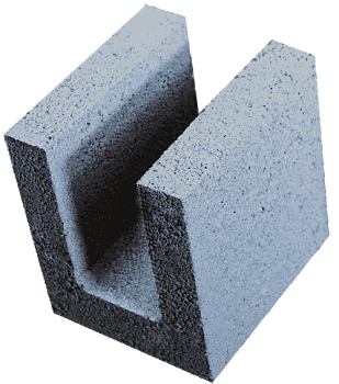 Картинка: блоки керамзитобетонные (225х200х240) строительные термокомфорт для перемычек (на под.120шт) в Минске