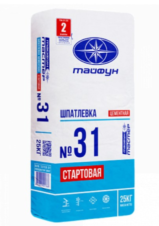 Изображение: шпатлевка тайфун-мастер № 31 цементная (25кг) в Минске
