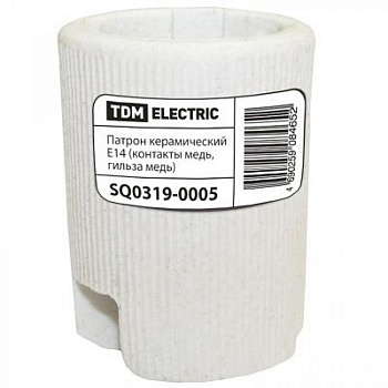 Картинка: патрон е14 керамический (контакты медь, гильза медь) tdm  в Минске