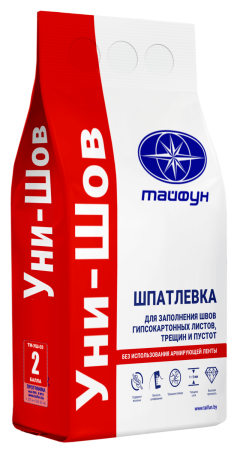 Шпатлевка белая  Тайфун-Мастер УНИ-ШОВ для заполнения швов гипсокартонных плит (5кг) в Минске - изображение Изображение: шпатлевка белая  тайфун-мастер уни-шов для заполнения швов гипсокартонных плит (5кг) в Минске