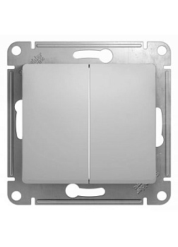 Картинка: выключатель glossa gsl000351 2-кл., алюм. т.м.schneider electric в Минске