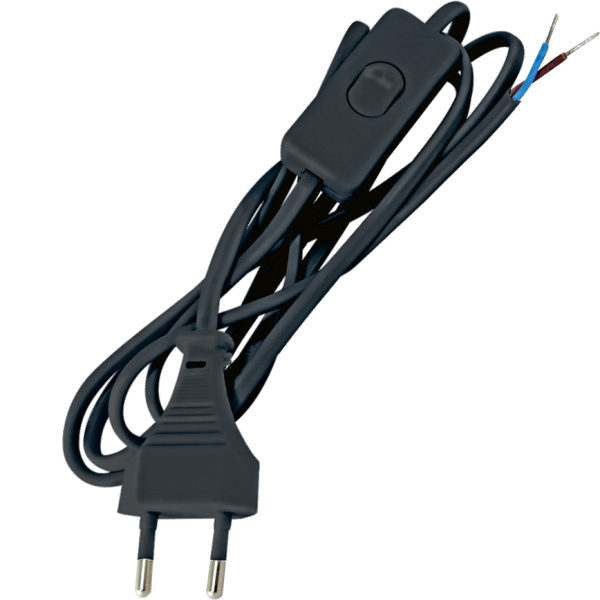 Шнур с выкл. и плоской вилкой ШУ01В ШВВП 2х0,75мм2  (черный) 2м в Минске - изображение Изображение: шнур с выкл. и плоской вилкой шу01в шввп 2х0,75мм2  (черный) 2м в Минске