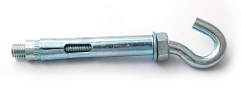 Болт анкерный с крюком М10x12x100мм  (1шт) Болт анкерный с крюком М10x12x100мм  (1шт)