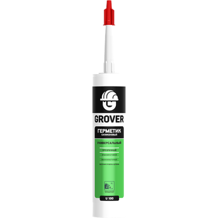 Герметик силиконовый универсальный Grover U 100 белый, картридж 300 мл 