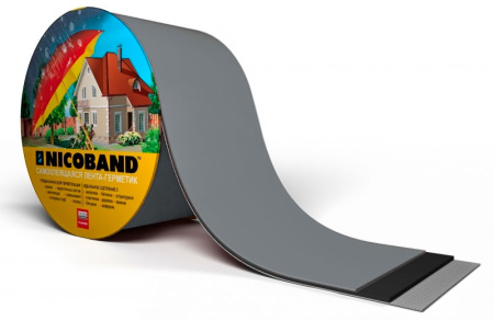 Изображение: лента герметизирующая  7,5смх10м самоклеящаяся nicoband (серебристая) в Минске