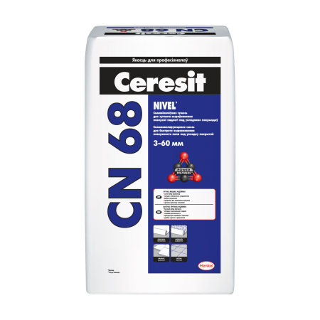 Смесь сухая самовыравнивающаяся растворная Ceresit CN68 для стяжек (гипсоцементная)  (25кг) в Минске - изображение Изображение: смесь сухая самовыравнивающаяся растворная ceresit cn68 для стяжек (гипсоцементная)  (25кг) в Минске