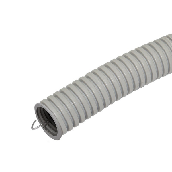 Труба гофр. 25мм ПВХ (серая) с зонд легкая (50м в бухте)  в Минске - изображение Изображение: труба гофр. 25мм пвх (серая) с зонд легкая (50м в бухте)  в Минске