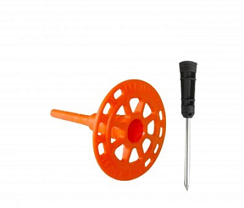 Дюбель тарельчатый 8х100 со стальным гвоздем с высокоэффективной термоголовкой DT-8T-100 Дюбель тарельчатый 8х100 со стальным гвоздем с высокоэффективной термоголовкой DT-8T-100