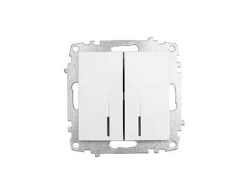 Картинка: выключатель zena vega 2-кл с подсветкой, белоснежный т.м.el-bi в Минске