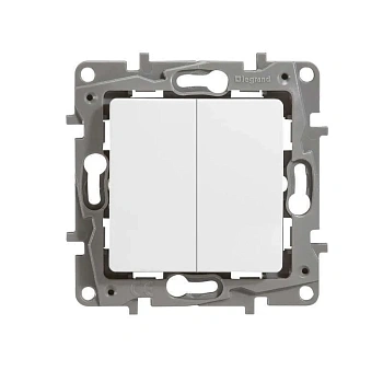 Картинка: выключатель 2-кл. с подсв.  (белый) etika т.м.legrant в Минске