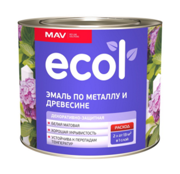 Эмаль ECOL по металлу и древесине (ПФ-115) белая глянцевая 1,0л (0,9кг) в Минске - изображение Изображение: эмаль ecol по металлу и древесине (пф-115) белая глянцевая 1,0л (0,9кг) в Минске