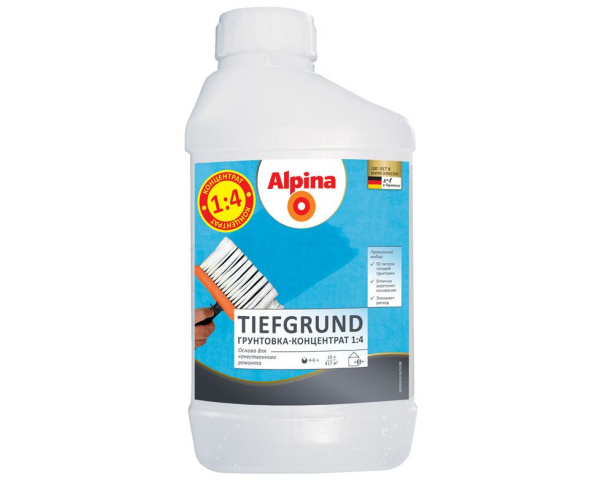Грунтовка НВ П 1 Д Alpina Tiefgrund концентрат  1 л / 1,02 кг в Минске - изображение Изображение: грунтовка нв п 1 д alpina tiefgrund концентрат  1 л / 1,02 кг в Минске