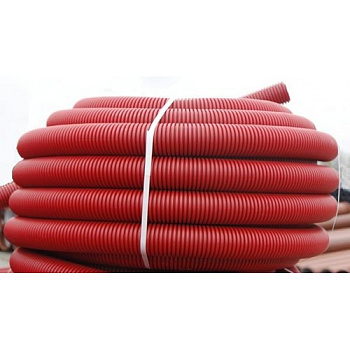 Картинка: труба пэ электрокор флекс dn/od 110/93 l450 sn8 гибкая тр 50м с муфтой и 2-я рез. кольцамиty by 3903 в Минске