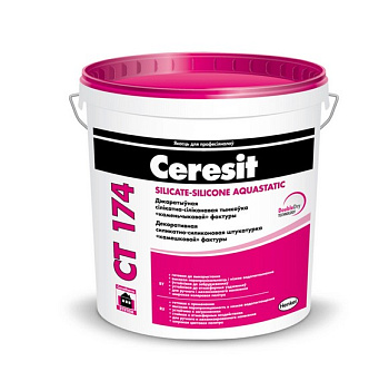 Штукатурка силикатно-силиконовая "камешковая" Ceresit СТ174 (1,5мм)  25кг  в Минске - картинка Картинка: штукатурка силикатно-силиконовая "камешковая" ceresit ст174 (1,5мм)  25кг  в Минске