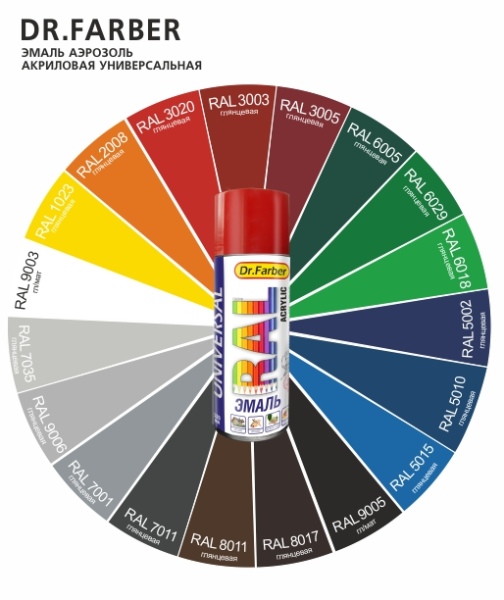 Эмаль-аэрозоль Dr.Farber акриловая универсальная RAL 3005 глянцевая винно-красный 520 мл  в Минске - изображение Изображение: эмаль-аэрозоль dr.farber акриловая универсальная ral 3005 глянцевая винно-красный 520 мл  в Минске