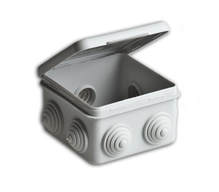 Изображение: коробка расп для о/п  80х80х50 мм,7 вводов (с отк.кр) (упак.90 шт) рф в Минске